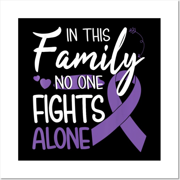 In this family no one fights alone Pancreatic Cancer Wall Art by LiFilimon